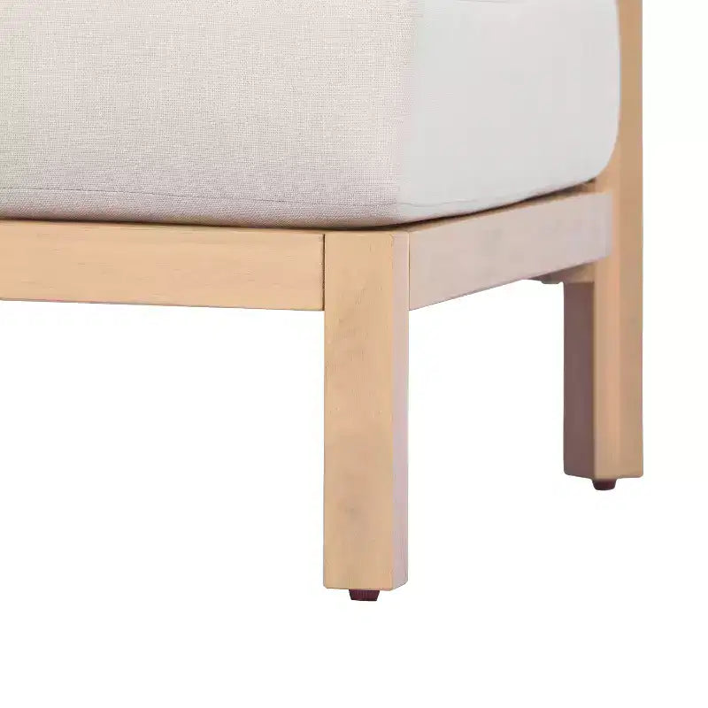 ModernLuxe 1/2 Poltrone da esterno in legno di acacia, con seduta profonda intrecciata in corda e cuscino impermeabile, teak chiaro+beige
