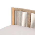 ModernLuxe 1/2 Poltrone da esterno in legno di acacia, con seduta profonda intrecciata in corda e cuscino impermeabile, teak chiaro+beige