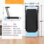 Tapis Roulant Pieghevole NAYSAYE per Casa, Attrezzatura Multifunzione per Esercizi di Camminata e Corsa, Blu, 49,2*23,6*42,9