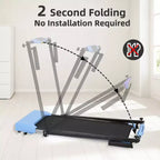 Tapis Roulant Pieghevole NAYSAYE per Casa, Attrezzatura Multifunzione per Esercizi di Camminata e Corsa, Blu, 49,2*23,6*42,9