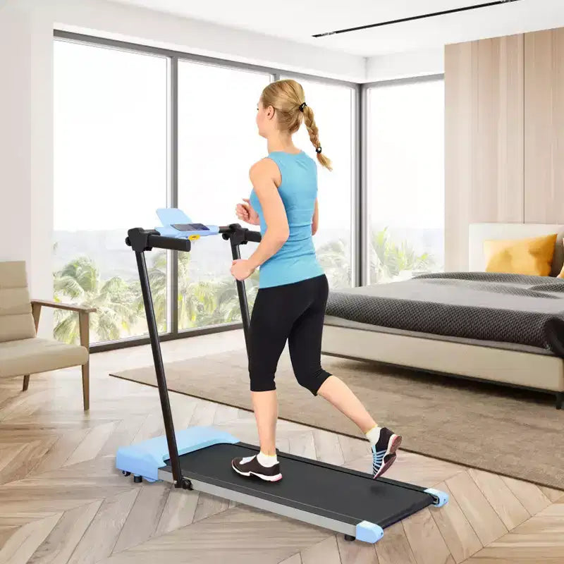 Tapis Roulant Pieghevole NAYSAYE per Casa, Attrezzatura Multifunzione per Esercizi di Camminata e Corsa, Blu, 49,2*23,6*42,9