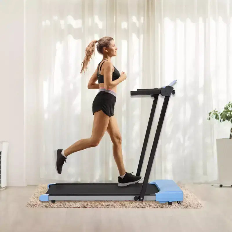 Tapis Roulant Pieghevole NAYSAYE per Casa, Attrezzatura Multifunzione per Esercizi di Camminata e Corsa, Blu, 49,2*23,6*42,9