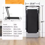 NAYSAYE Foldable Home Treadmill, Multifunctional Exercise Equipment for Walking and Running Fitness, Gray, 49.2*23.6*42.9