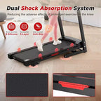 NAYSAYE Foldable Incline Treadmill, Portable Running Walking Jogging Machine with 12 Training Programs for Home Indoor Workout, Black, 50*26.4*46.5