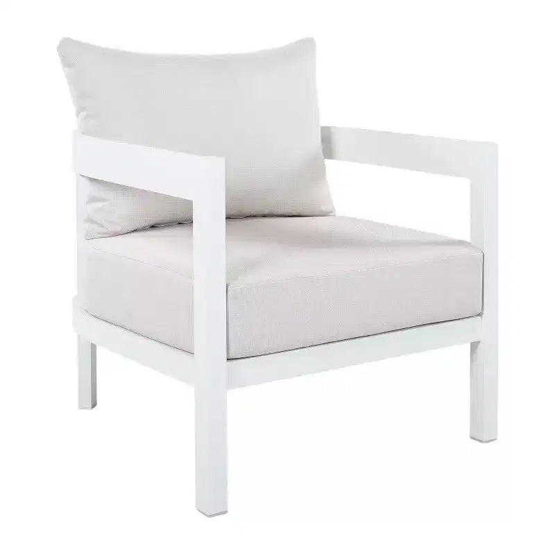 ModernLuxe Sedia da Giardino Sedia a Sdraio Singola da Esterno Ergonomica con Morbidi Cuscini Impermeabili e Telaio Antiruggine