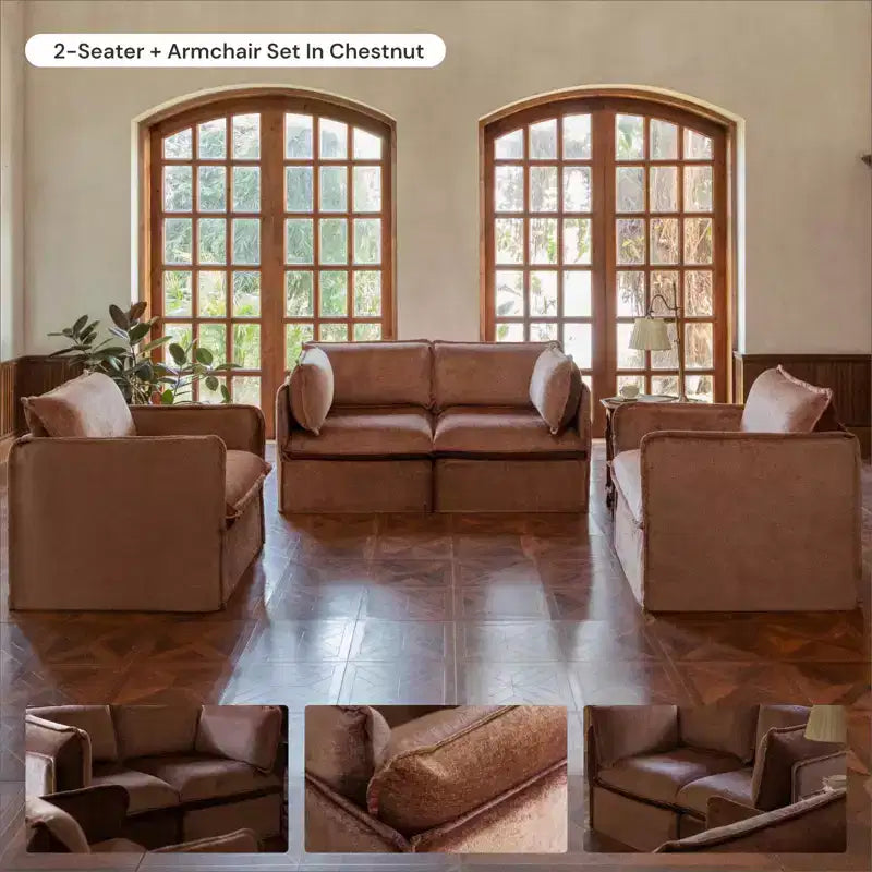 Anabei Modular Washable 4-Seater Sofa Sectional | Memorix+ Seat & Contour Pillow