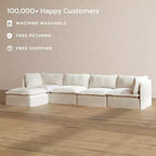 Anabei Modular Washable 4-Seater Sofa Sectional | Memorix+ Seat & Contour Pillow