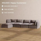 Anabei Modular Washable 4-Seater Sofa Sectional | Memorix+ Seat & Contour Pillow