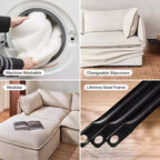 Anabei Modular Washable 4-Seater Sofa Sectional | Memorix+ Seat & Contour Pillow