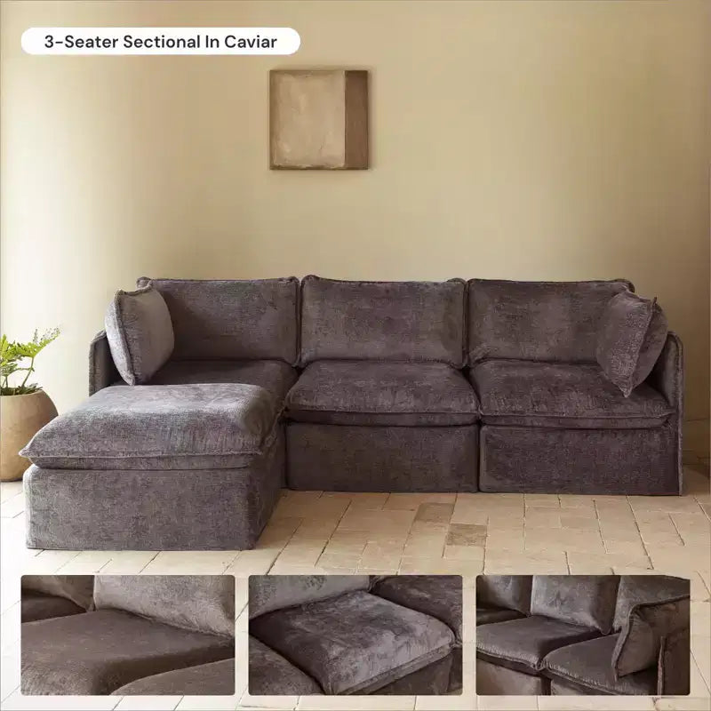Anabei Modular Washable 4-Seater Sofa Sectional | Memorix+ Seat & Contour Pillow