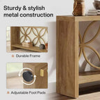 Lantine Tavolo Console Stretto da 180 cm, Tavolo da Divano Lungo Stile Rustico con Ripiano, per Ingresso, Soggiorno, Foyer, Design Unico, Naturale