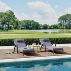 Set of 2 Patio Chaise Lounges,5-Position Adjustable PE Rattan Recliner with Armrests&Cushions,Collapsible Sun Lounger Chairs for Poolside,Deck,Garden