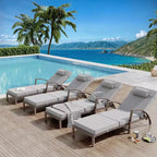 Set of 2 Patio Chaise Lounges,5-Position Adjustable PE Rattan Recliner with Armrests&Cushions,Collapsible Sun Lounger Chairs for Poolside,Deck,Garden