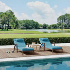 Set of 2 Patio Chaise Lounges,5-Position Adjustable PE Rattan Recliner with Armrests&Cushions,Collapsible Sun Lounger Chairs for Poolside,Deck,Garden