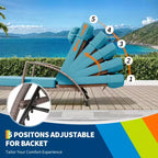Set of 2 Patio Chaise Lounges,5-Position Adjustable PE Rattan Recliner with Armrests&Cushions,Collapsible Sun Lounger Chairs for Poolside,Deck,Garden