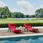 Set of 2 Patio Chaise Lounges,5-Position Adjustable PE Rattan Recliner with Armrests&Cushions,Collapsible Sun Lounger Chairs for Poolside,Deck,Garden