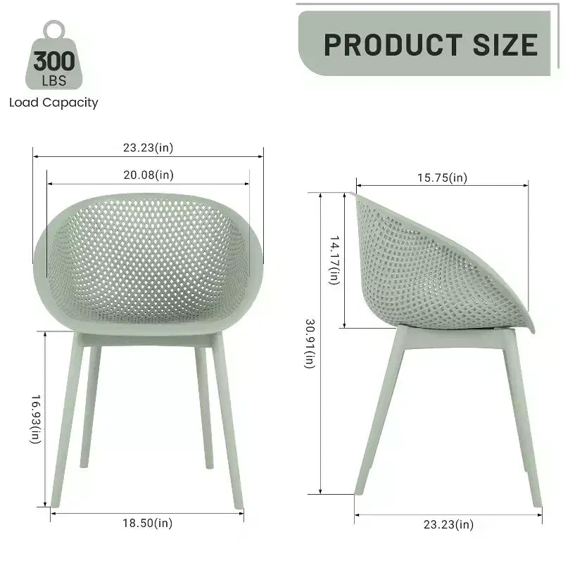 GDFStudio Joaquin Modern Polypropylene Outdoor Lounge Chairs with Curved Backrest (Set of 2)