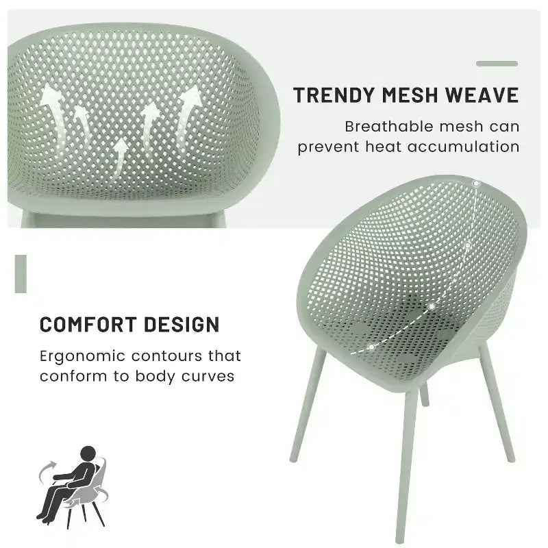 GDFStudio Joaquin Modern Polypropylene Outdoor Lounge Chairs with Curved Backrest (Set of 2)