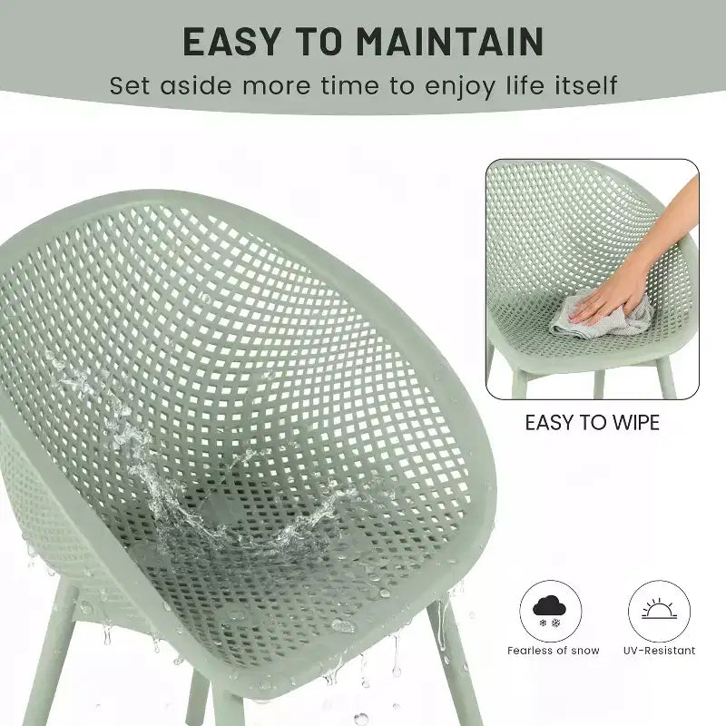 GDFStudio Joaquin Modern Polypropylene Outdoor Lounge Chairs with Curved Backrest (Set of 2)
