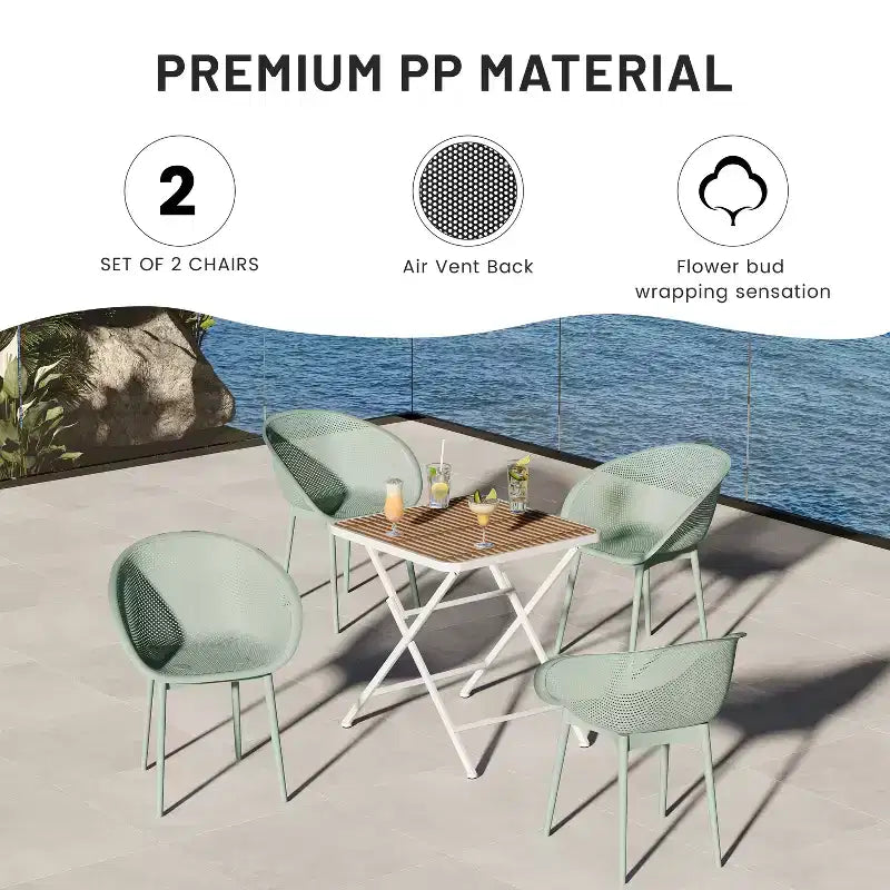 GDFStudio Joaquin Modern Polypropylene Outdoor Lounge Chairs with Curved Backrest (Set of 2)