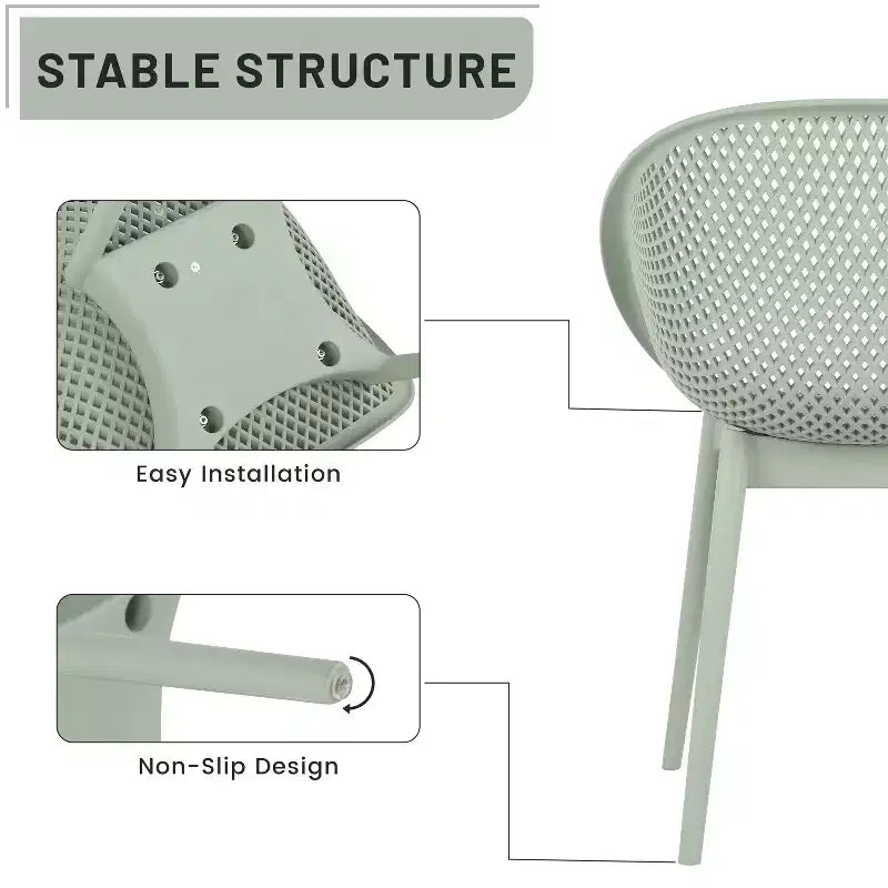 GDFStudio Joaquin Modern Polypropylene Outdoor Lounge Chairs with Curved Backrest (Set of 2)