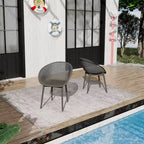 GDFStudio Joaquin Modern Polypropylene Outdoor Lounge Chairs with Curved Backrest (Set of 2)