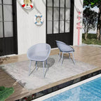 GDFStudio Joaquin Modern Polypropylene Outdoor Lounge Chairs with Curved Backrest (Set of 2)