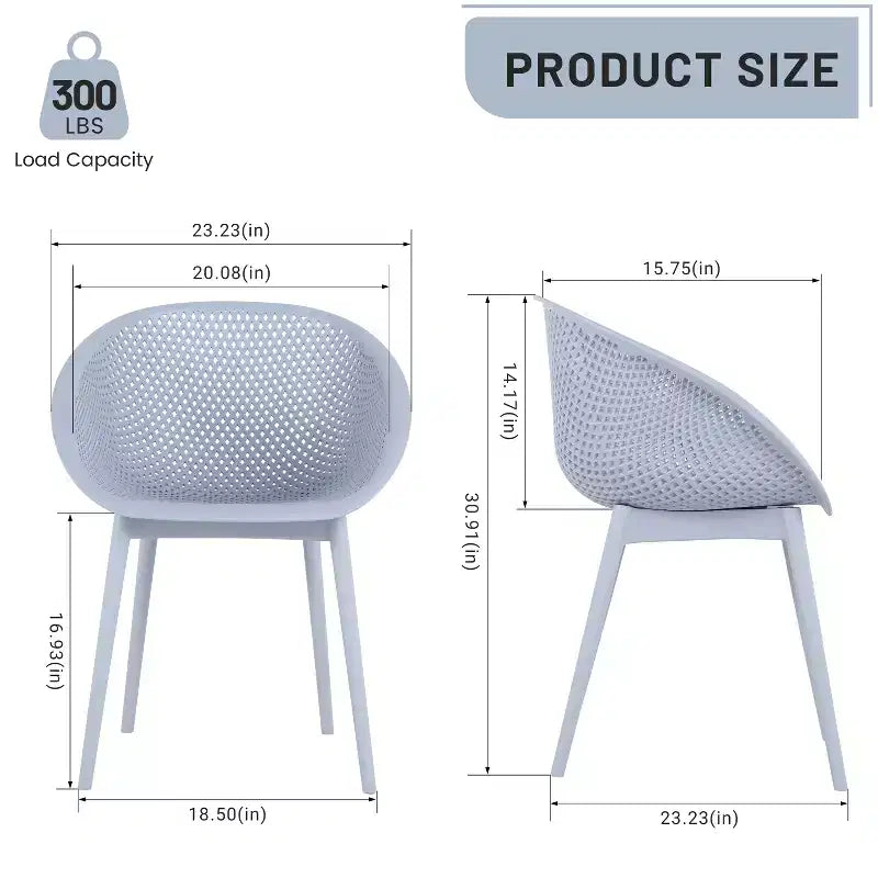 GDFStudio Joaquin Modern Polypropylene Outdoor Lounge Chairs with Curved Backrest (Set of 2)