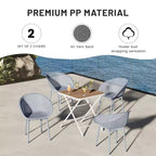 GDFStudio Joaquin Modern Polypropylene Outdoor Lounge Chairs with Curved Backrest (Set of 2)