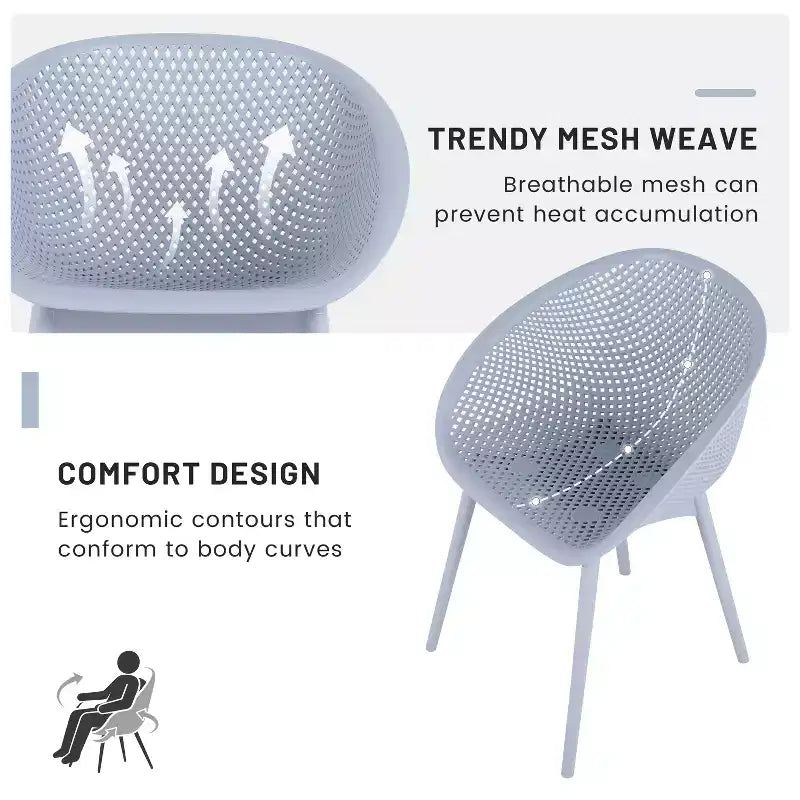 GDFStudio Joaquin Modern Polypropylene Outdoor Lounge Chairs with Curved Backrest (Set of 2)