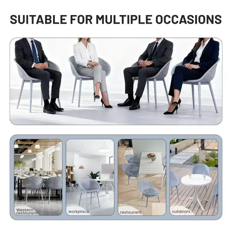 GDFStudio Joaquin Modern Polypropylene Outdoor Lounge Chairs with Curved Backrest (Set of 2)
