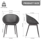 GDFStudio Joaquin Modern Polypropylene Outdoor Lounge Chairs with Curved Backrest (Set of 2)