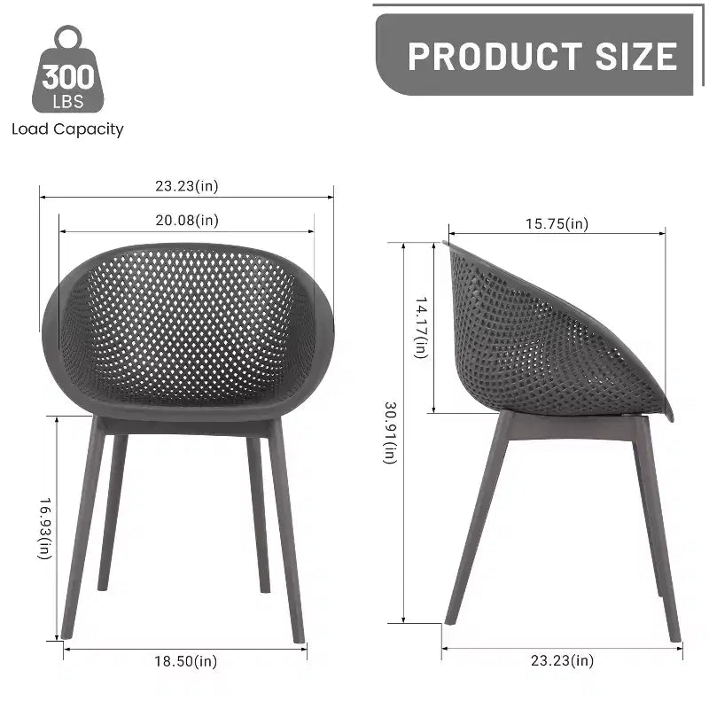 GDFStudio Joaquin Modern Polypropylene Outdoor Lounge Chairs with Curved Backrest (Set of 2)