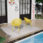 GDFStudio Joaquin Modern Polypropylene Outdoor Lounge Chairs with Curved Backrest (Set of 2)