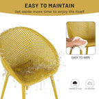 GDFStudio Joaquin Modern Polypropylene Outdoor Lounge Chairs with Curved Backrest (Set of 2)