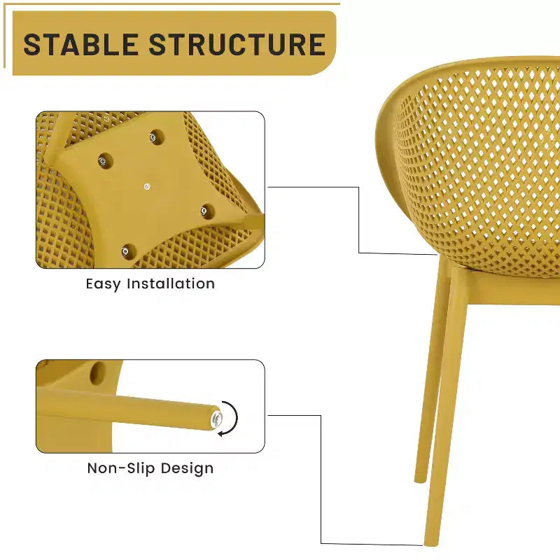 GDFStudio Joaquin Modern Polypropylene Outdoor Lounge Chairs with Curved Backrest (Set of 2)