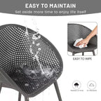 GDFStudio Joaquin Modern Polypropylene Outdoor Lounge Chairs with Curved Backrest (Set of 2)