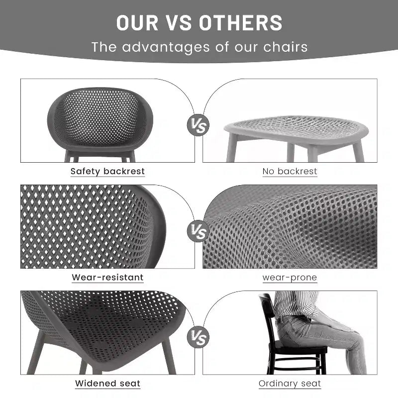 GDFStudio Joaquin Modern Polypropylene Outdoor Lounge Chairs with Curved Backrest (Set of 2)