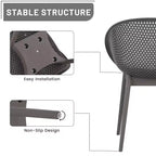GDFStudio Joaquin Modern Polypropylene Outdoor Lounge Chairs with Curved Backrest (Set of 2)