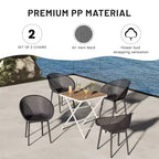 GDFStudio Joaquin Modern Polypropylene Outdoor Lounge Chairs with Curved Backrest (Set of 2)
