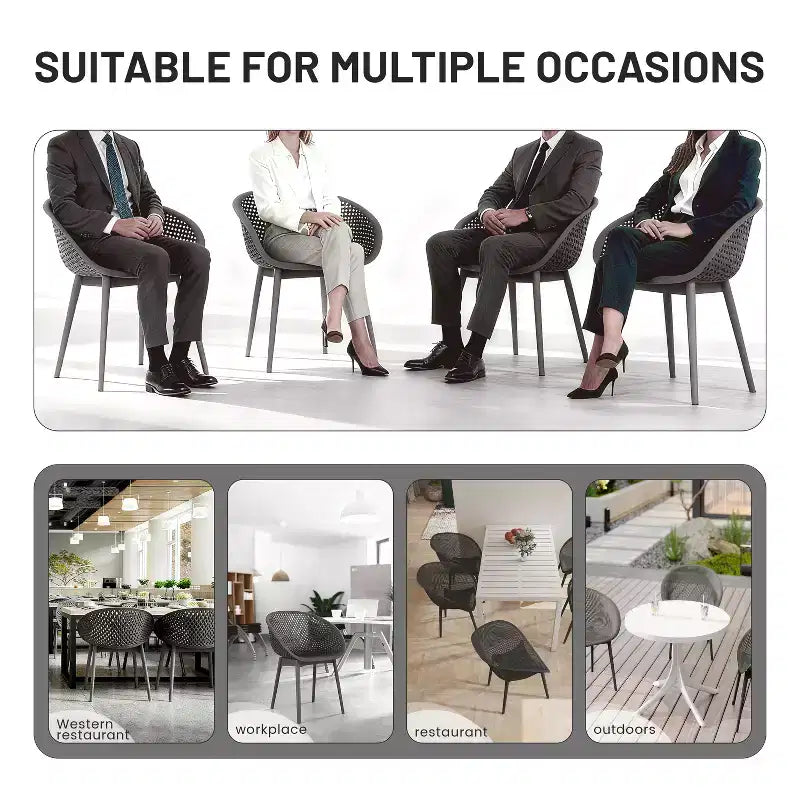 GDFStudio Joaquin Modern Polypropylene Outdoor Lounge Chairs with Curved Backrest (Set of 2)