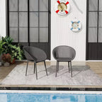 GDFStudio Joaquin Modern Polypropylene Outdoor Lounge Chairs with Curved Backrest (Set of 2)