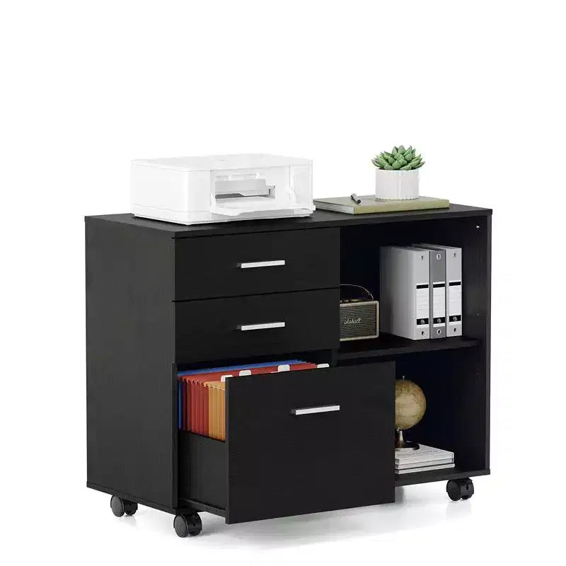 Karl Home31.5In. W 3-Drawer Wooden File Cabinet with Flat Side Table