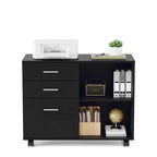 Karl Home31.5In. W 3-Drawer Wooden File Cabinet with Flat Side Table
