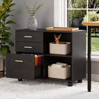 Karl Home31.5In. W 3-Drawer Wooden File Cabinet with Flat Side Table