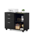 Karl Home31.5In. W 3-Drawer Wooden File Cabinet with Flat Side Table