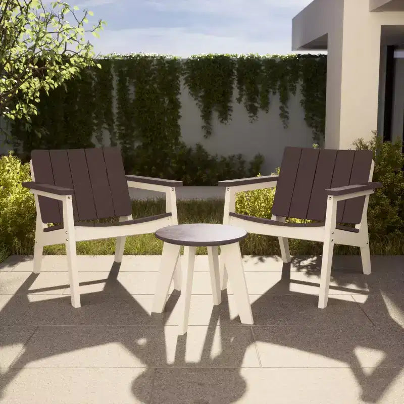 WestinTrends Pacifica Outdoor HDPE Modern Patio Club Armchairs (Set of 2)