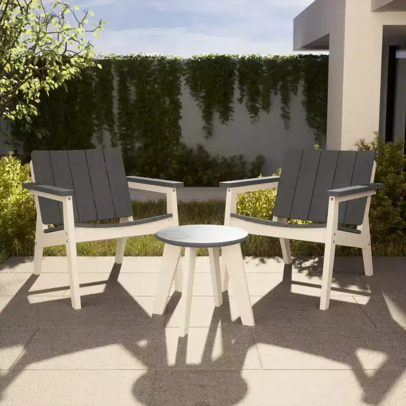 WestinTrends Pacifica Outdoor HDPE Modern Patio Club Armchairs (Set of 2)