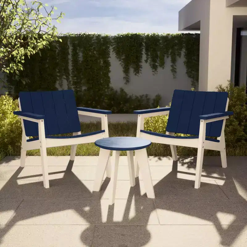 WestinTrends Pacifica Outdoor HDPE Modern Patio Club Armchairs (Set of 2)