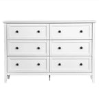 Karl Home 47 Inch Six Drawer Cabinet with Double Row Dual Handles Frame Design Melamine Finish